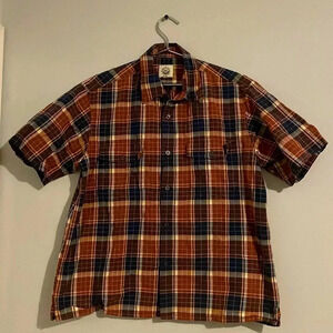 North Sails amazing vintage Men’s Large cotton plaid shirt. Fall colors. Preppy